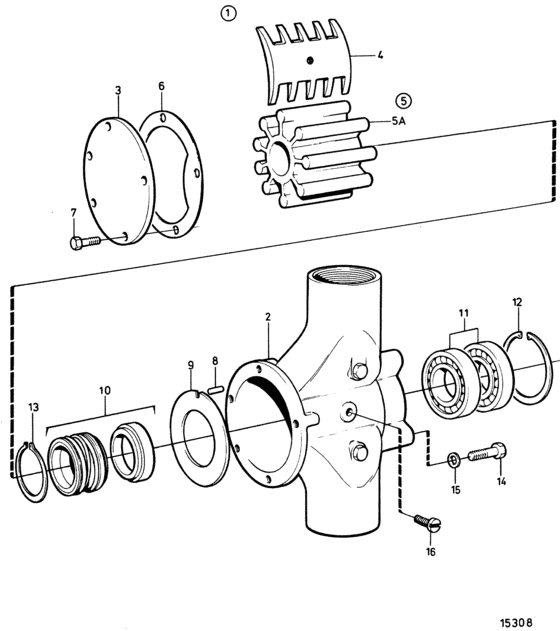 Схема узла Bilge Pump / Flushing Pump 2\'\', Components Для Volvo Penta Tamd122D