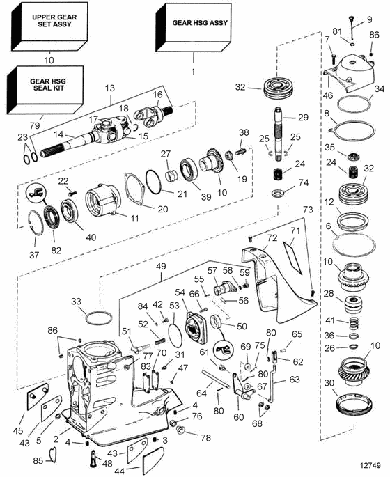 Схема узла Upper Gear Unit Для Volvo Penta Sx-C1
