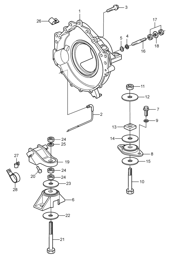 Схема узла Flywheel Housing And Mounts Для Volvo Penta 4.3Giplkdce
