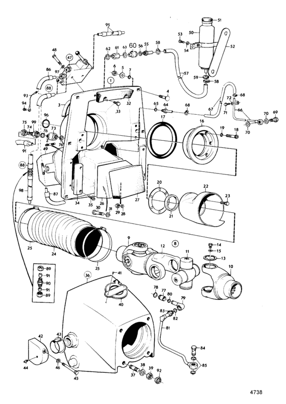 Схема узла Connecting Components Engine Ao Drive Unit Для Volvo Penta Aqd70Cl