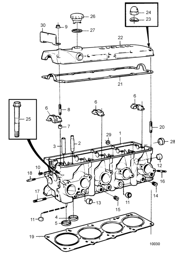 Схема узла Cylinder Head: 230A/Sp-A Mt Для Volvo Penta 230A