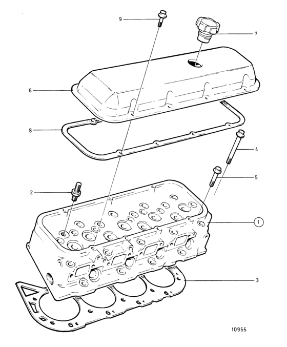 Схема узла Головка Цилиндра Для Volvo Penta 500B