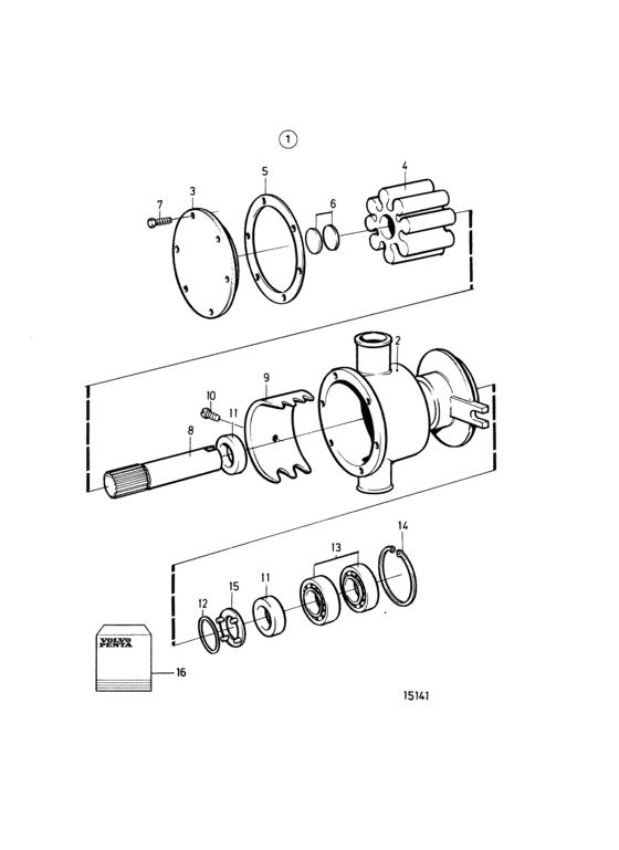 Схема узла Sea Water Pump, Components Для Volvo Penta Sp-C1