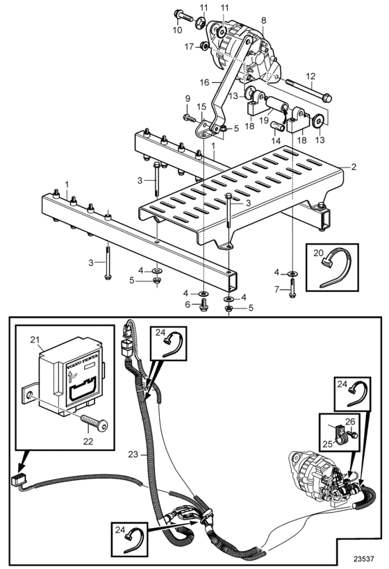 Схема узла Electrical System And Instruments, Solas Для Volvo Penta D4-225A-B