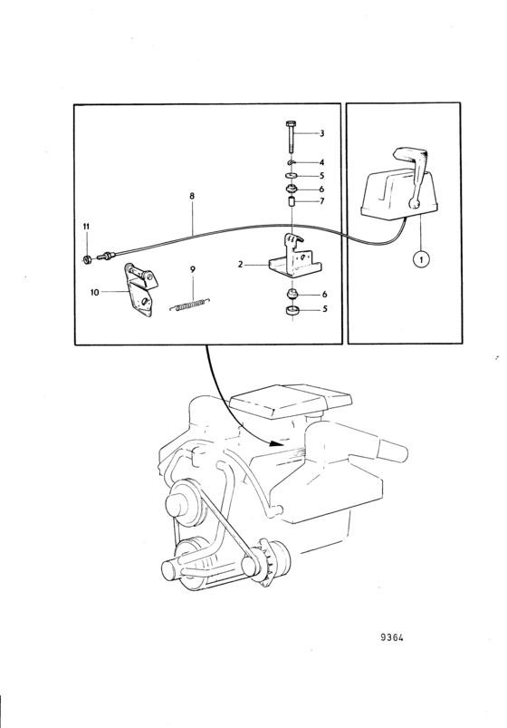 Схема узла Engine Speed Control: B Для Volvo Penta Aq311B