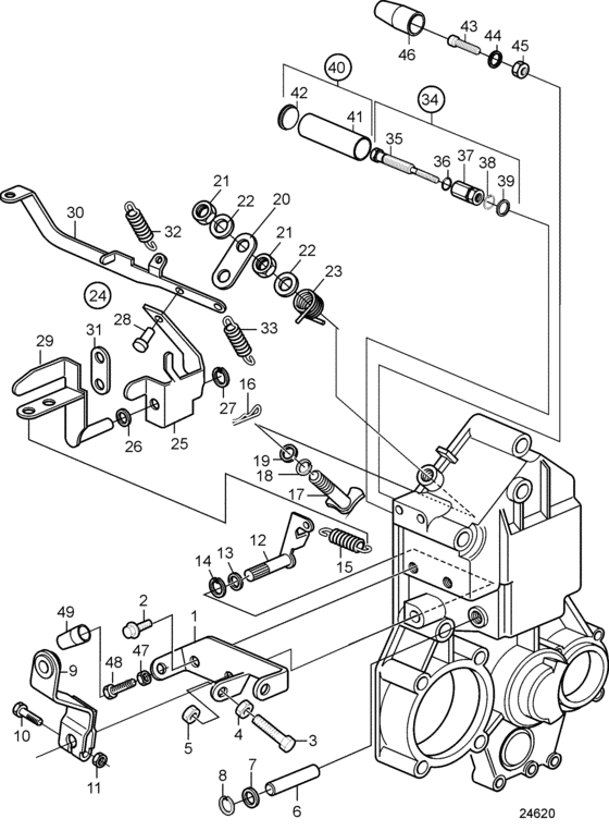 Схема узла Regulation System Для Volvo Penta D2-55E