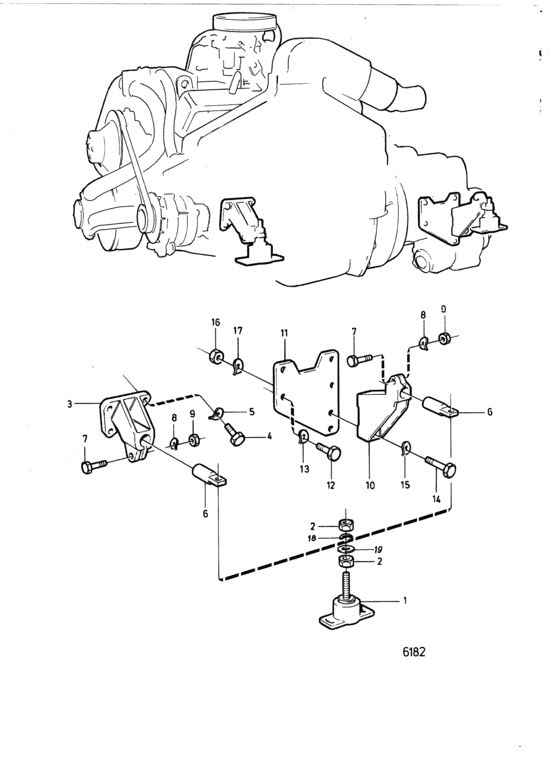 Схема узла Engine Suspension: A Для Volvo Penta Bb225A