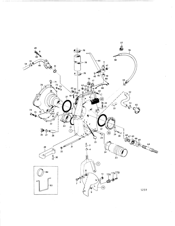 Схема узла Connecting Components Aq Drive Unit 250 Для Volvo Penta Aq130C
