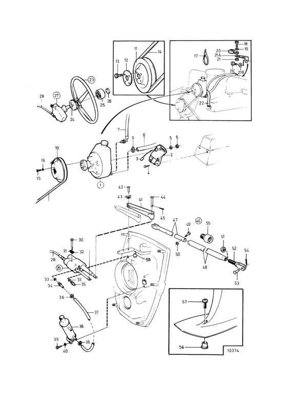 Схема узла Power Steering Dp-A1, Dp-A2, Для Volvo Penta 501B