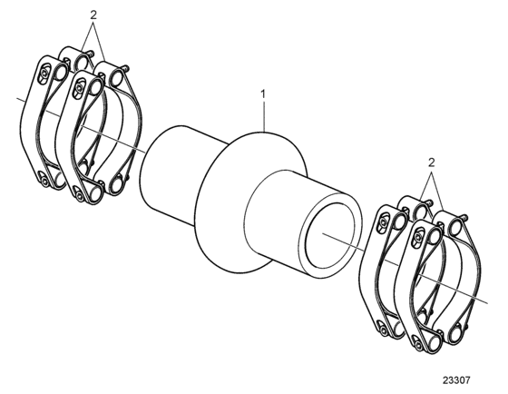 Схема узла Flexible Water Connection, Cooling Water Для Volvo Penta Tamd163A-A