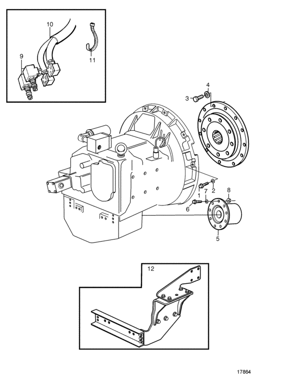 Схема узла Connecting Components Zf350Iv Для Volvo Penta D12C-A Mp