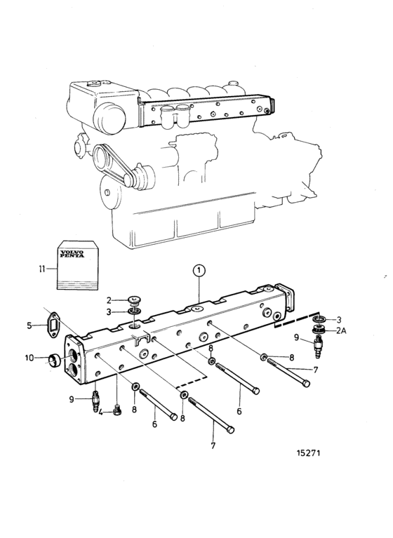 Схема узла Pipe Ex Для Volvo Penta Tmd102A