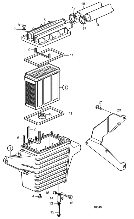 Схема узла Aftercooler Для Volvo Penta Kad32P-A