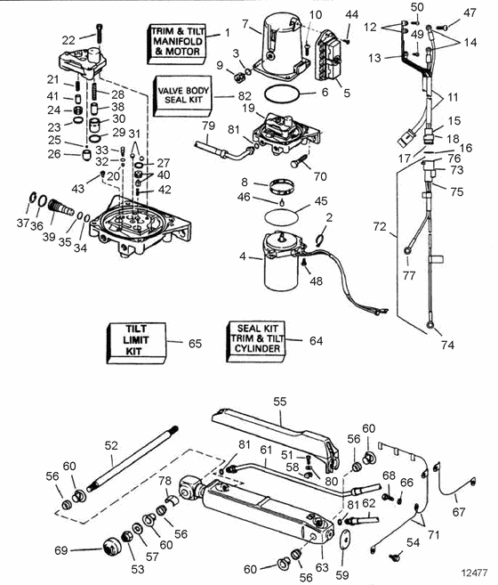 Схема узла Power Trim System Для Volvo Penta Sx-Clt