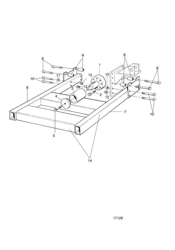 Схема узла Power Take Off And Universal Bracket Для Volvo Penta Tamd73P-A