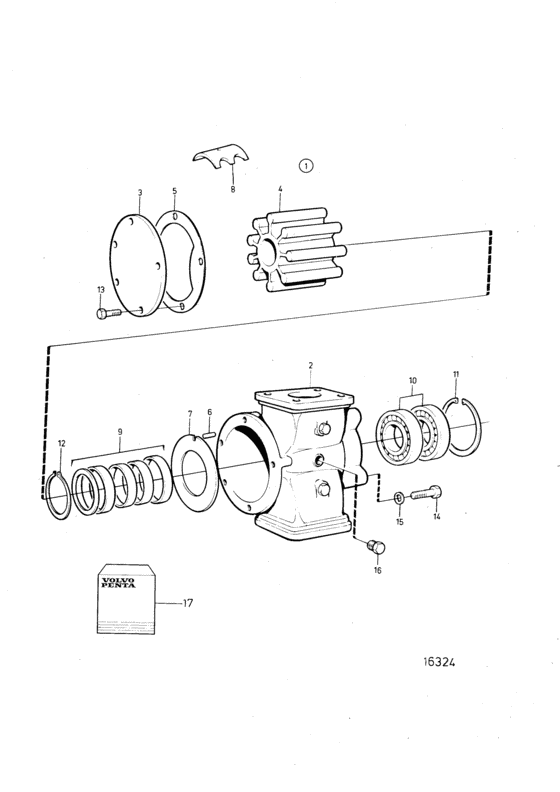 Схема узла Bilge Pump/Flushing Pump 1 1/4\'\', Components Для Volvo Penta Tamd75P-A