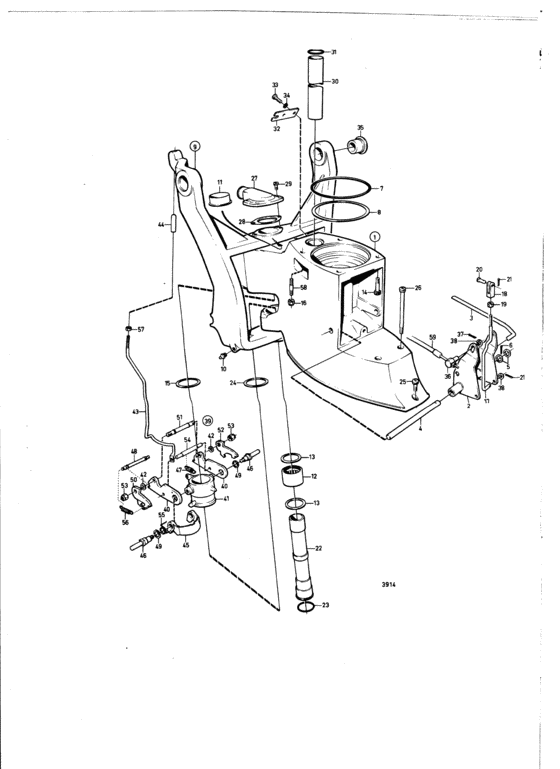 Схема узла Intermediate Housing Aq Drive Unit 280 Для Volvo Penta Aq225C