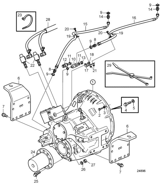 Схема узла Reversing Gear Zf335A-E Для Volvo Penta D13B-A Mp