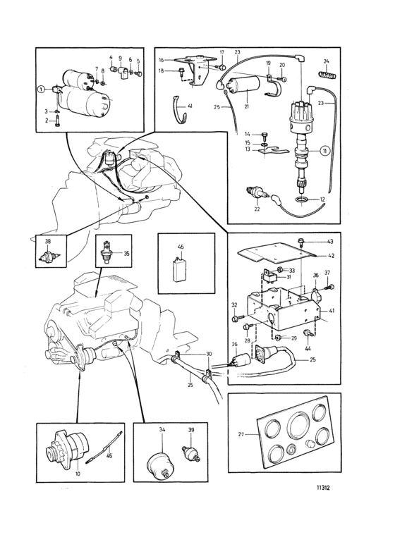 Схема узла Electrical Equipment And Instruments Для Volvo Penta 740B