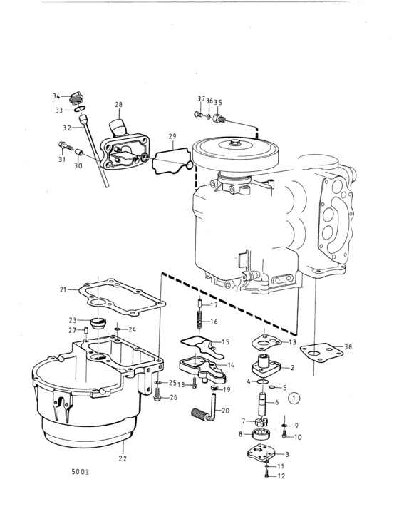 Схема узла Lubricating System Для Volvo Penta Mb2