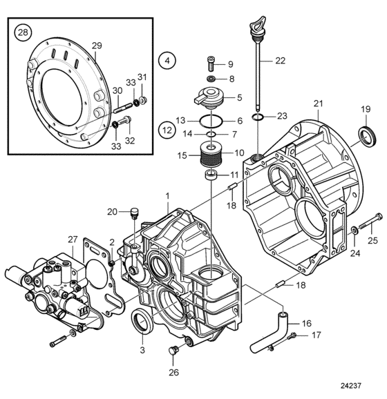 Схема узла Reverse Gear Hs80Ae-B, Hs85Ae-A Для Volvo Penta Hs80Ae-B