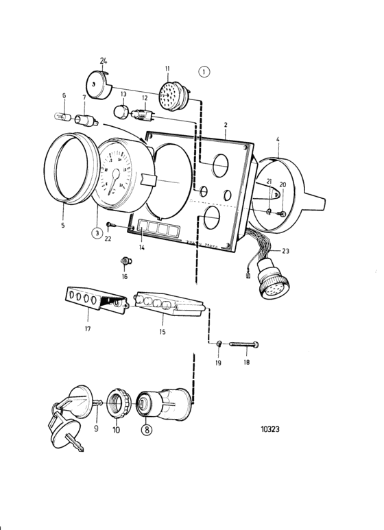 Схема узла Instrument Panel 12V Для Volvo Penta 2003-Solas