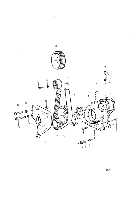 Схема узла Belt Transmission Для Volvo Penta 251A