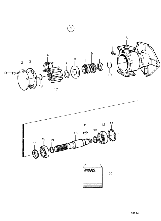 Схема узла Sea Water Pump, Components Для Volvo Penta Tamd73P-A