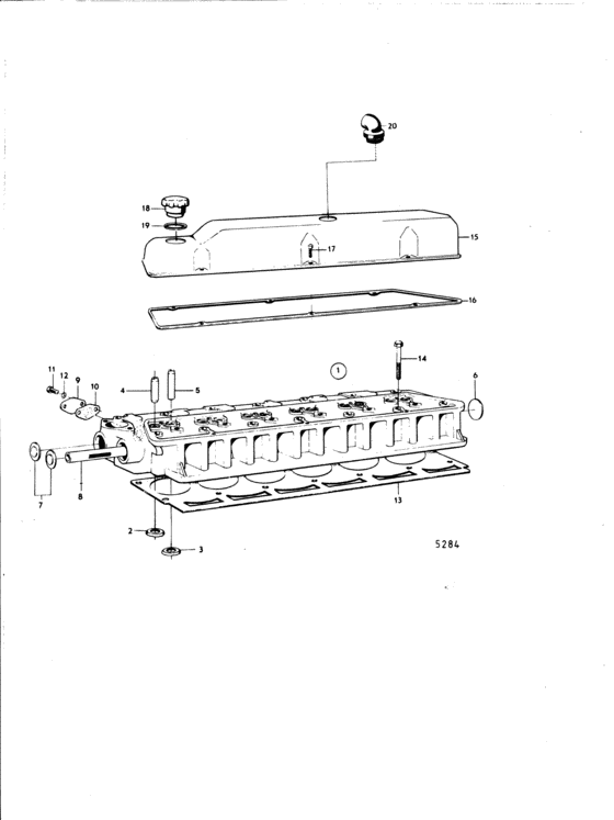 Схема узла Cylinder Head: B Для Volvo Penta Bb170B