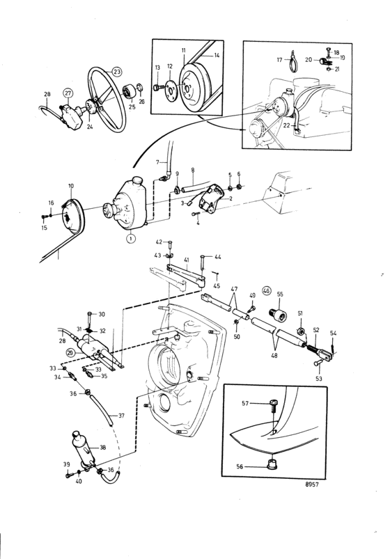 Схема узла Power Steering Aq Drive Unit Sp Dp Для Volvo Penta Aq271C