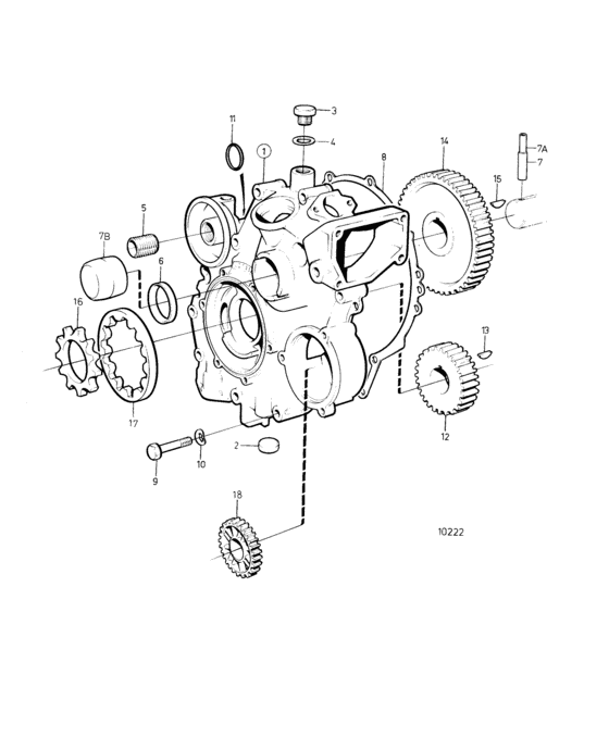 Схема узла Timing Gear Casing And Gears Для Volvo Penta 2001
