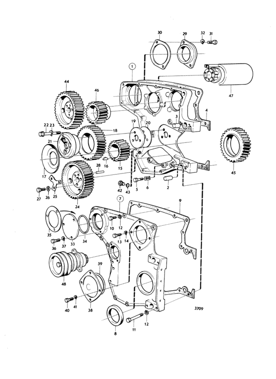 Схема узла Timing Gear Casing And Gear: A Для Volvo Penta Thamd70C