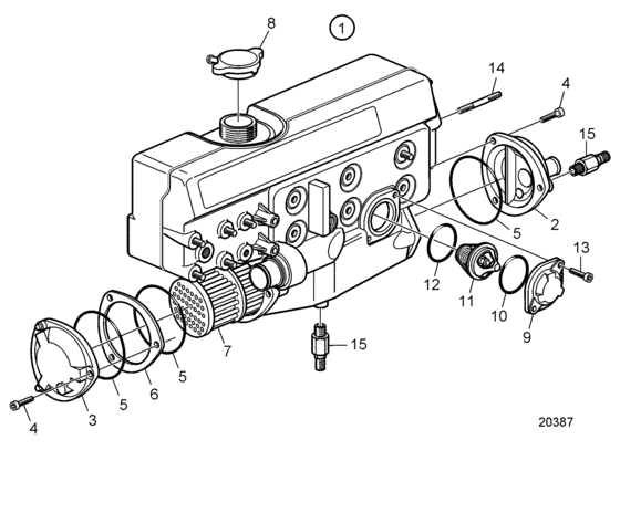 Схема узла Heat Exchanger, Components Для Volvo Penta D2-75F