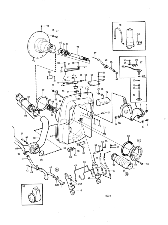 Схема узла Connecting Components Aq Drive Unit 290 Для Volvo Penta Aq225D