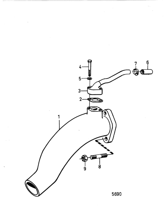 Схема узла Water Cooled Exhaust Bend Для Volvo Penta Md17C