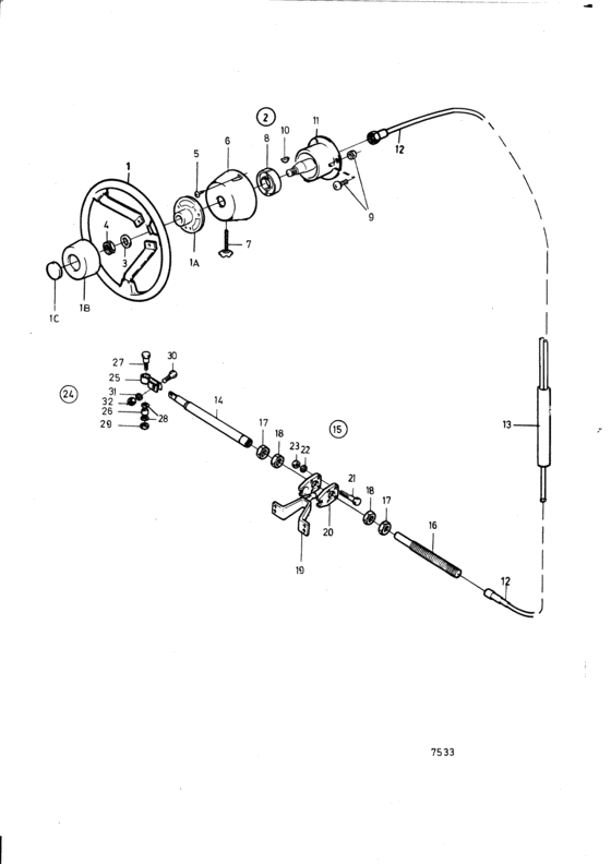 Схема узла Steering Mechanism Roto Pilot Sts 330 Для Volvo Penta Aq271B