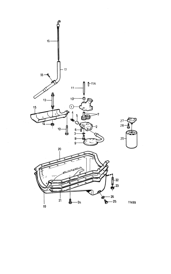 Схема узла Lubricating System: B Для Volvo Penta 501B