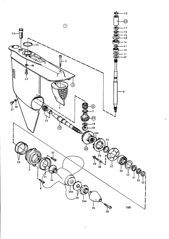 Схема узла Lower Gear Unit: 850788 Для Volvo Penta Aq125B