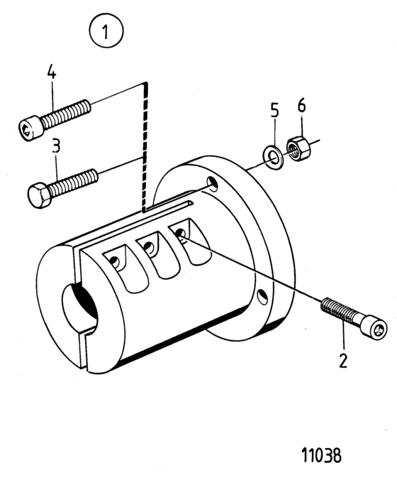 Схема узла Clamp Coupling Flange Ms2B: 827924 Для Volvo Penta 2003Tb