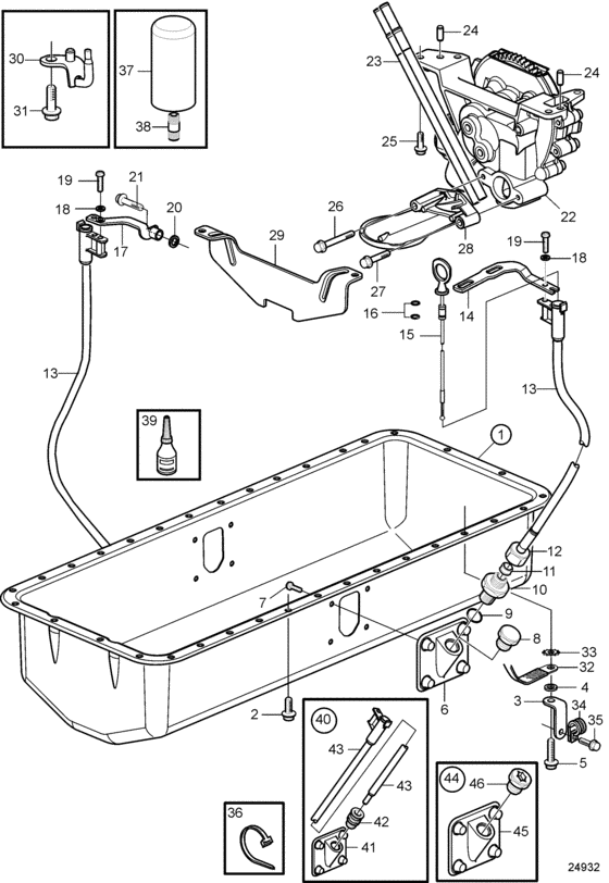Схема узла Lubricating System. Sn-2006013233 Для Volvo Penta D6-280A-B