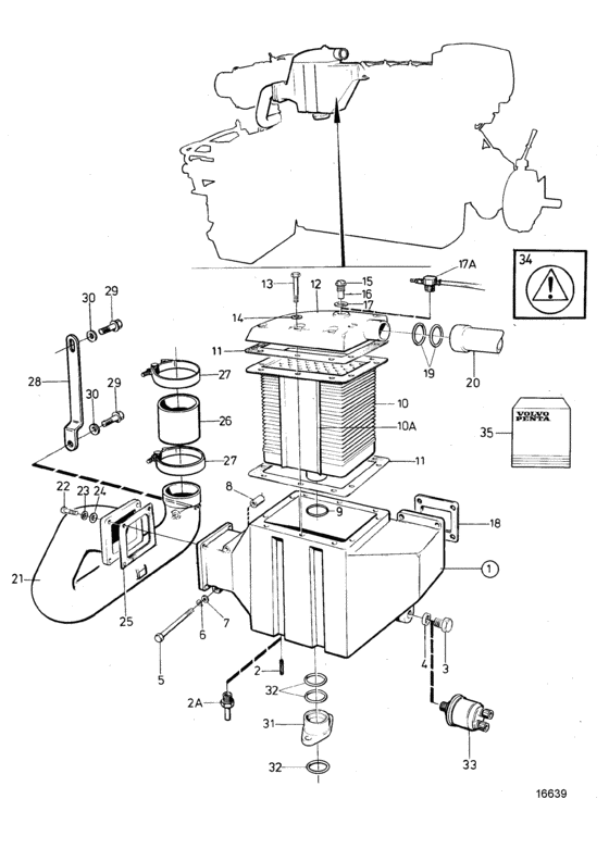 Схема узла Aftercooler Для Volvo Penta Tamd102D