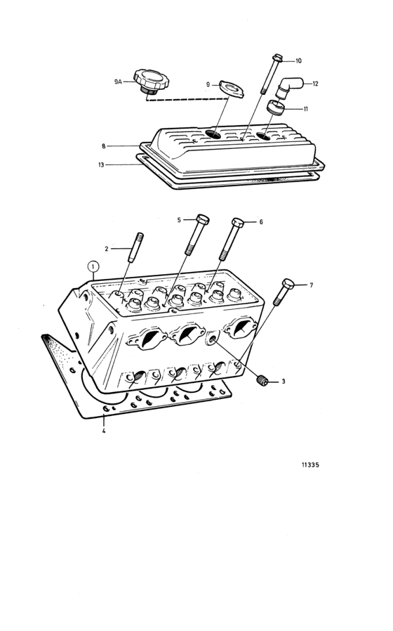 Схема узла Cylinder Head: B Для Volvo Penta 430B