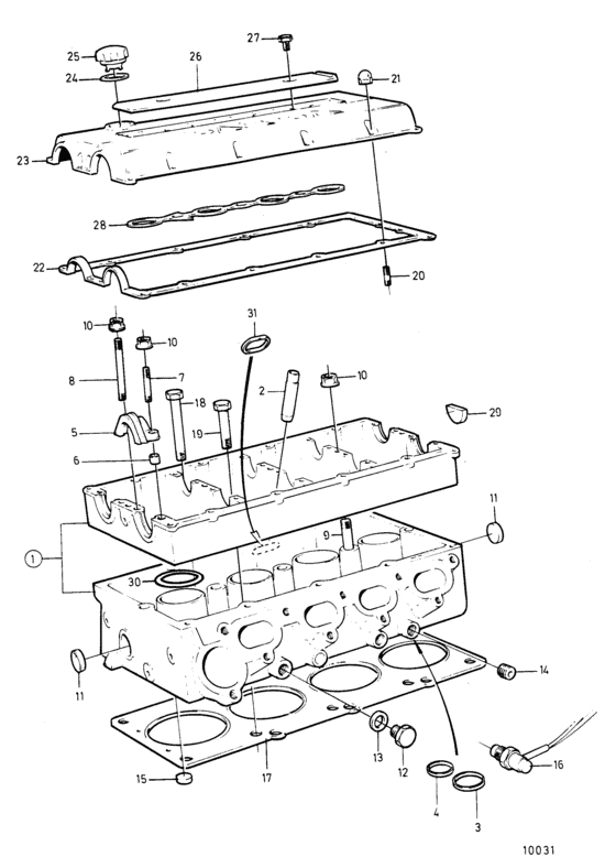 Схема узла Головка Цилиндра Для Volvo Penta 251A