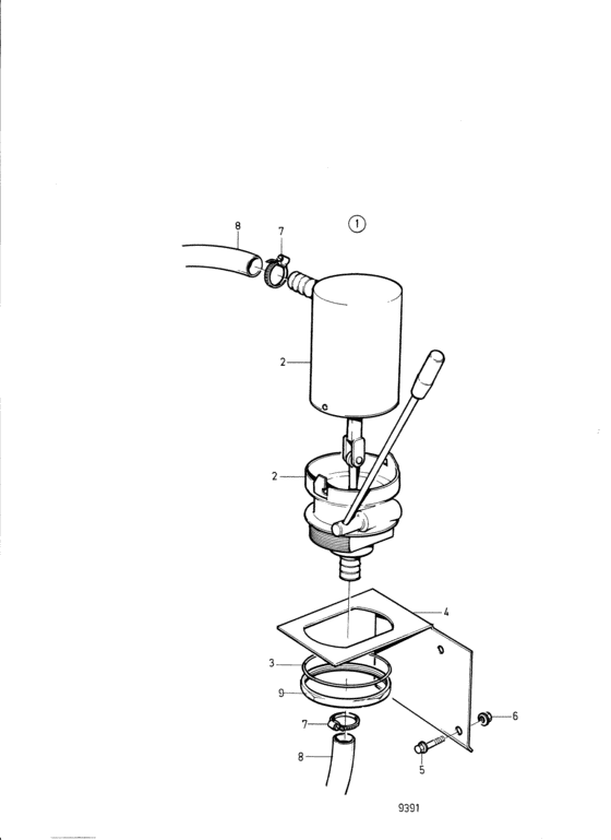 Схема узла Oil Bilge Pump, Manual, Bulk Head, Earlier Prod Для Volvo Penta Tamd61A