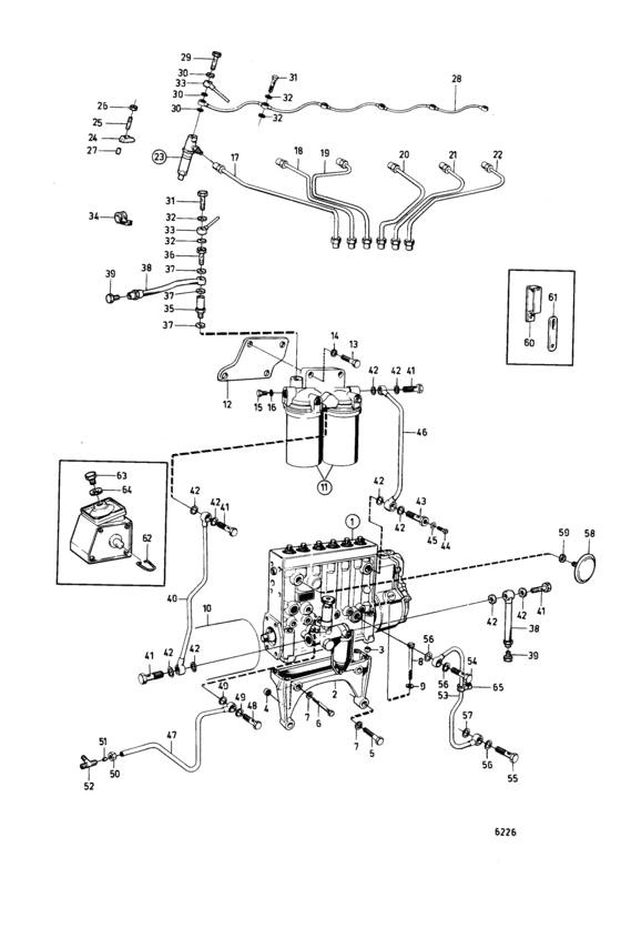 Схема узла Fuel System: B Для Volvo Penta Tmd70C