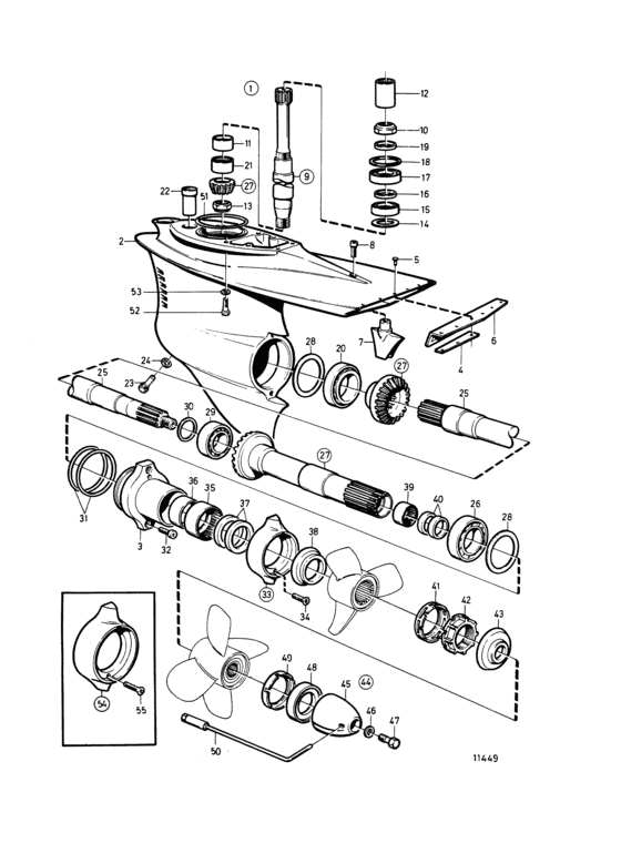 Схема узла Lower Gear Unit Ratio 2, 30:1: 872765 Для Volvo Penta 430A