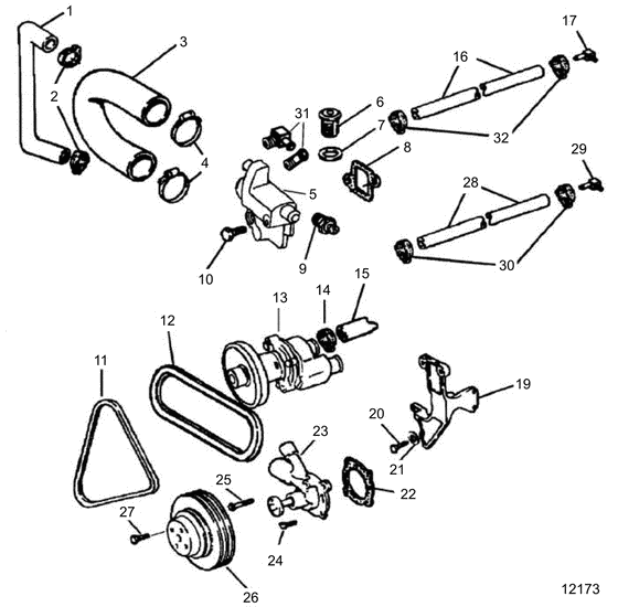 Схема узла Охлаждение Для Volvo Penta 3.0Gsmby