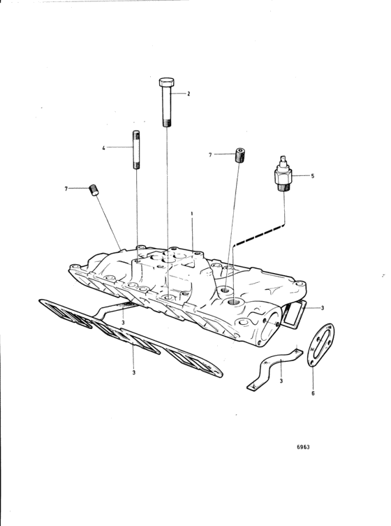 Схема узла Inlet Manifold: Aq240A-77 Для Volvo Penta Aq240A