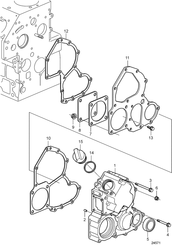 Схема узла Timing Gear Housing Для Volvo Penta D1-30F