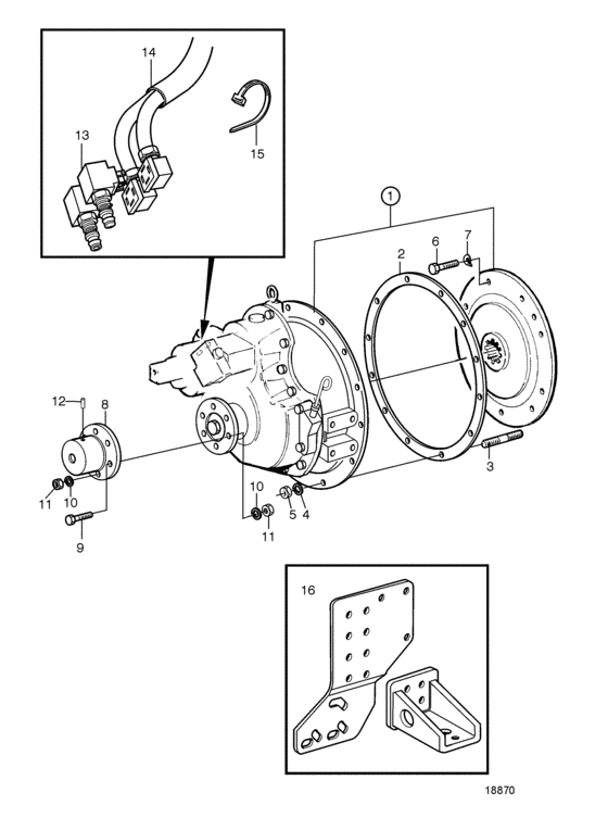 Схема узла Reverse Gear Mg5075A-E, Mg5075Sc: Mg5075Sc Для Volvo Penta Tamd74A-A